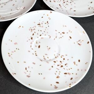 Continental China x Raymond Loewy‎ Confetti vintage 3 ceramic 6" saucer plates